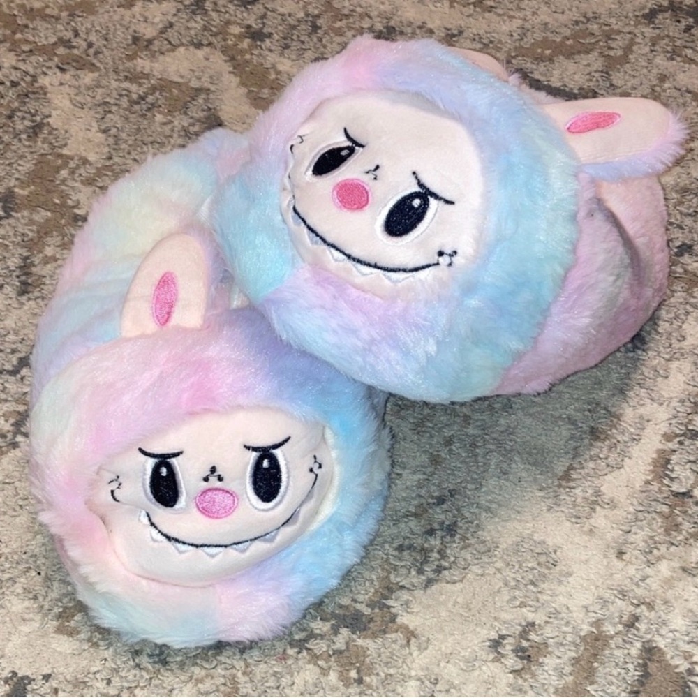 Plush Bunny Slippers - Multicolor